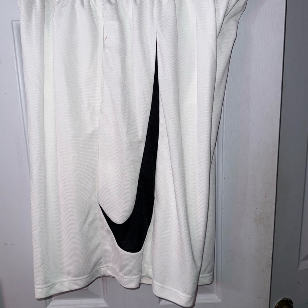 Nike White Shorts with Black Logo - Picture 2 of 5